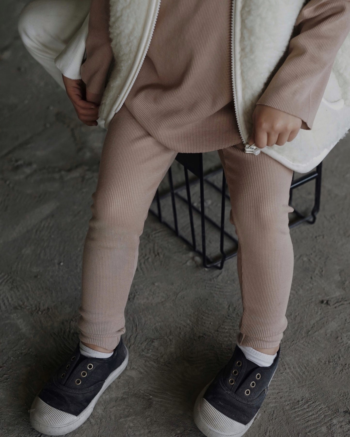 RIB SWEATSHIRT SET NUDE