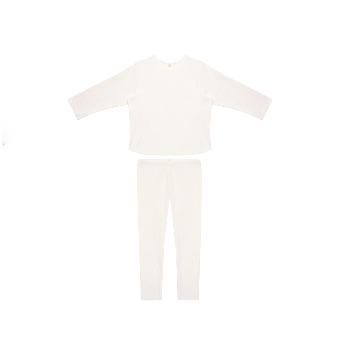 RIB SWEATSHIRT SET NATURAL WHITE