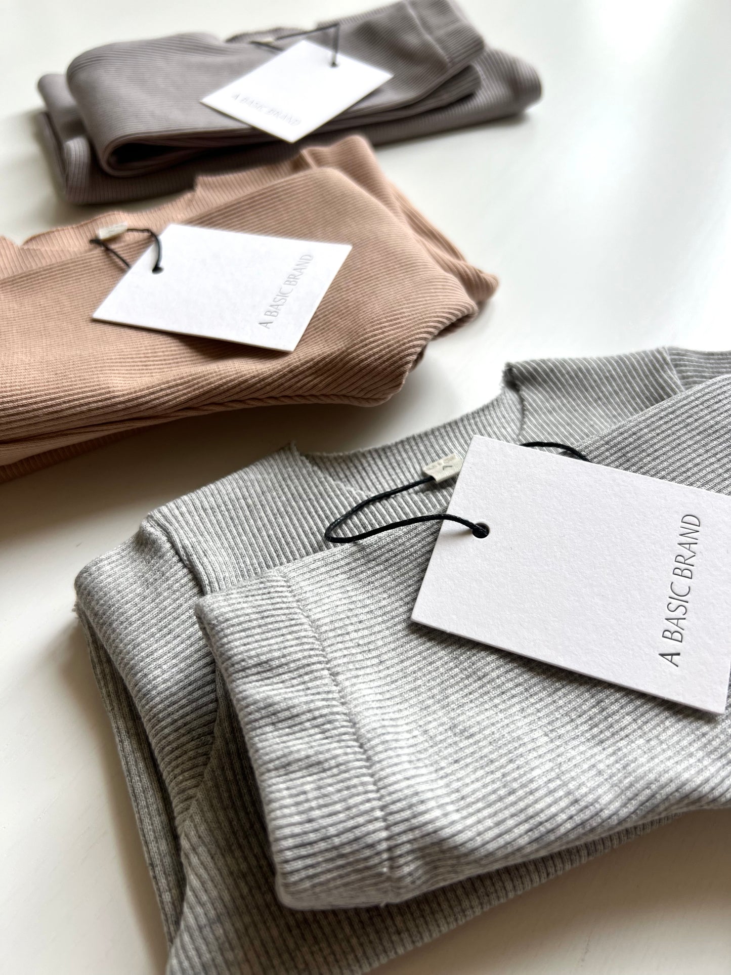 RIB SWEATSHIRT SET LIGHT GREY