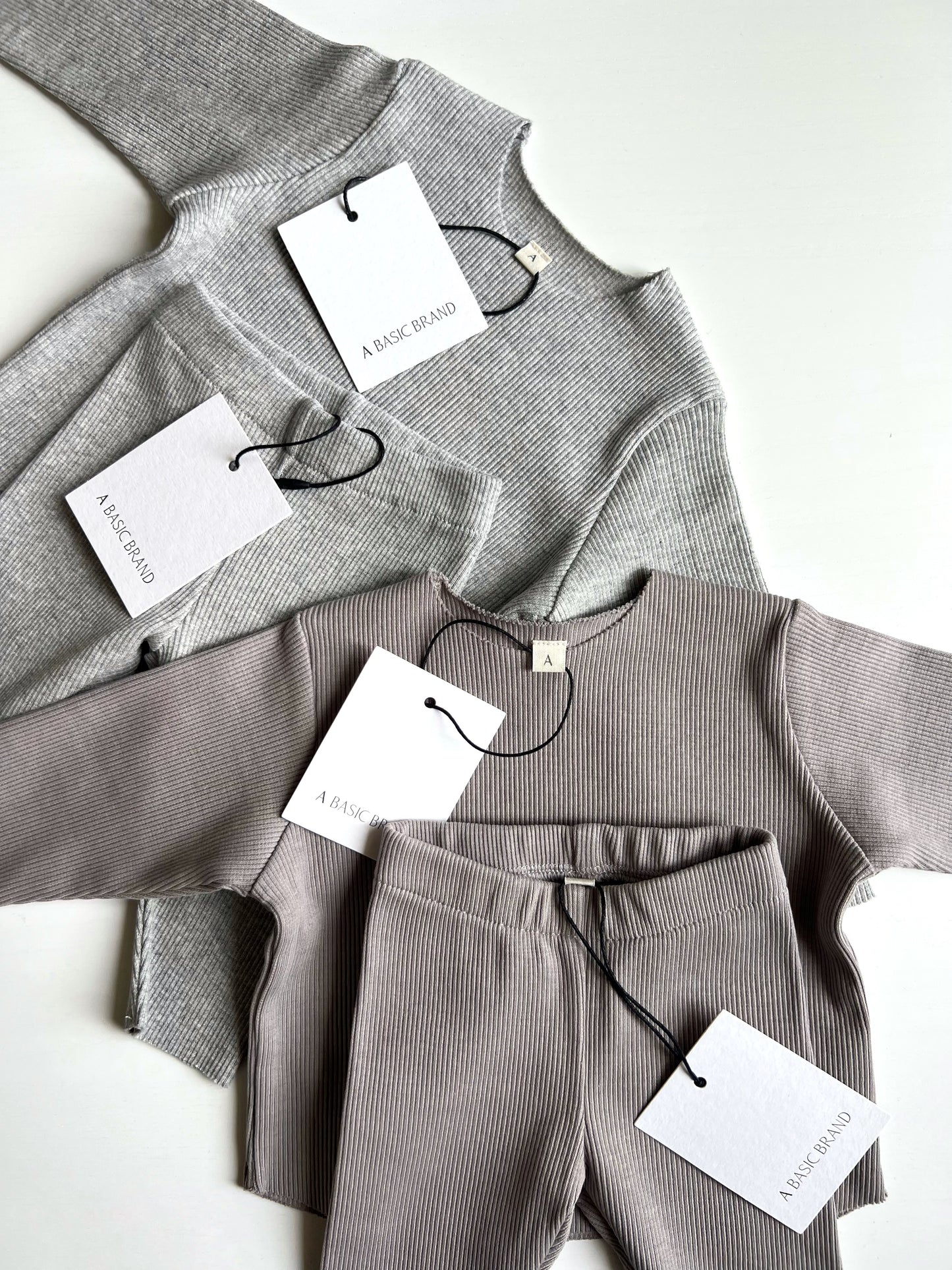RIB SWEATSHIRT SET LIGHT GREY