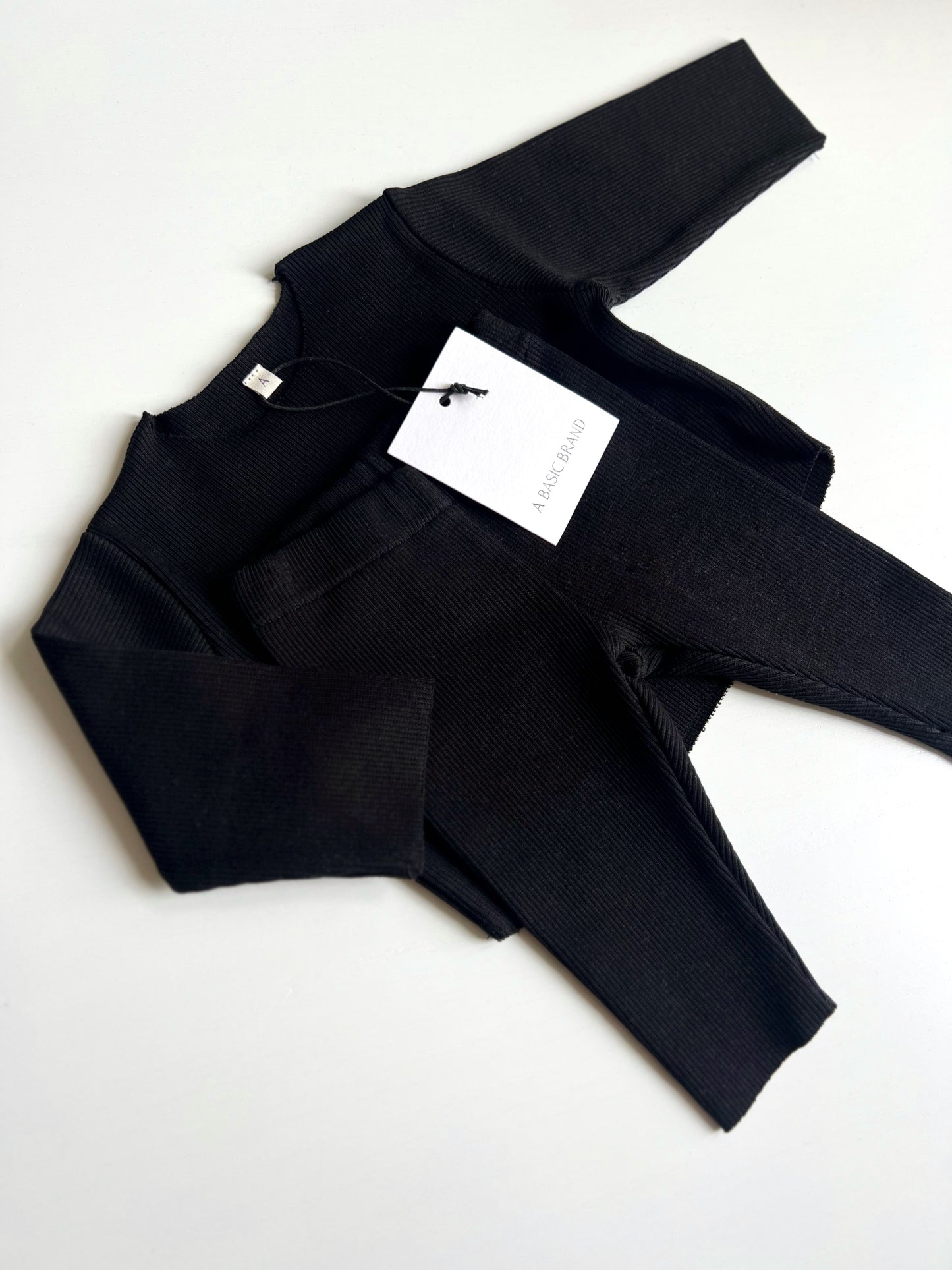 RIB SWEATSHIRT SET BLACK