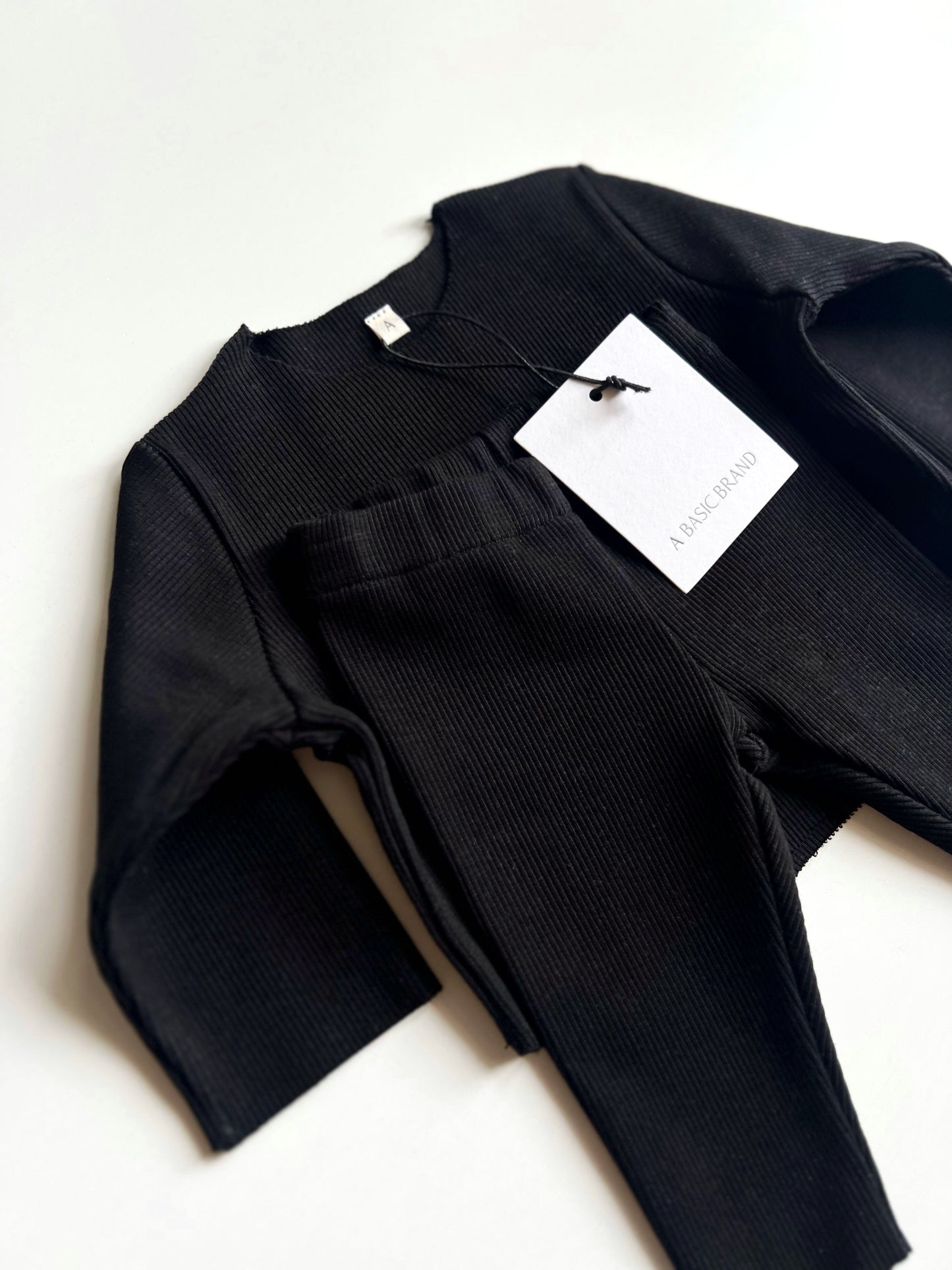RIB SWEATSHIRT SET BLACK