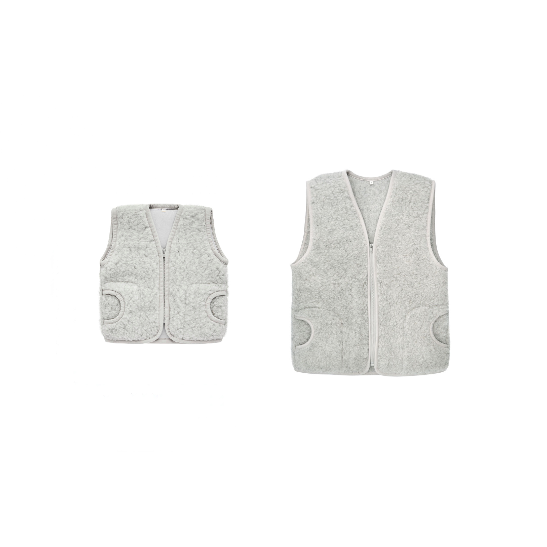 WOOL SET KID & WOMAN GREY