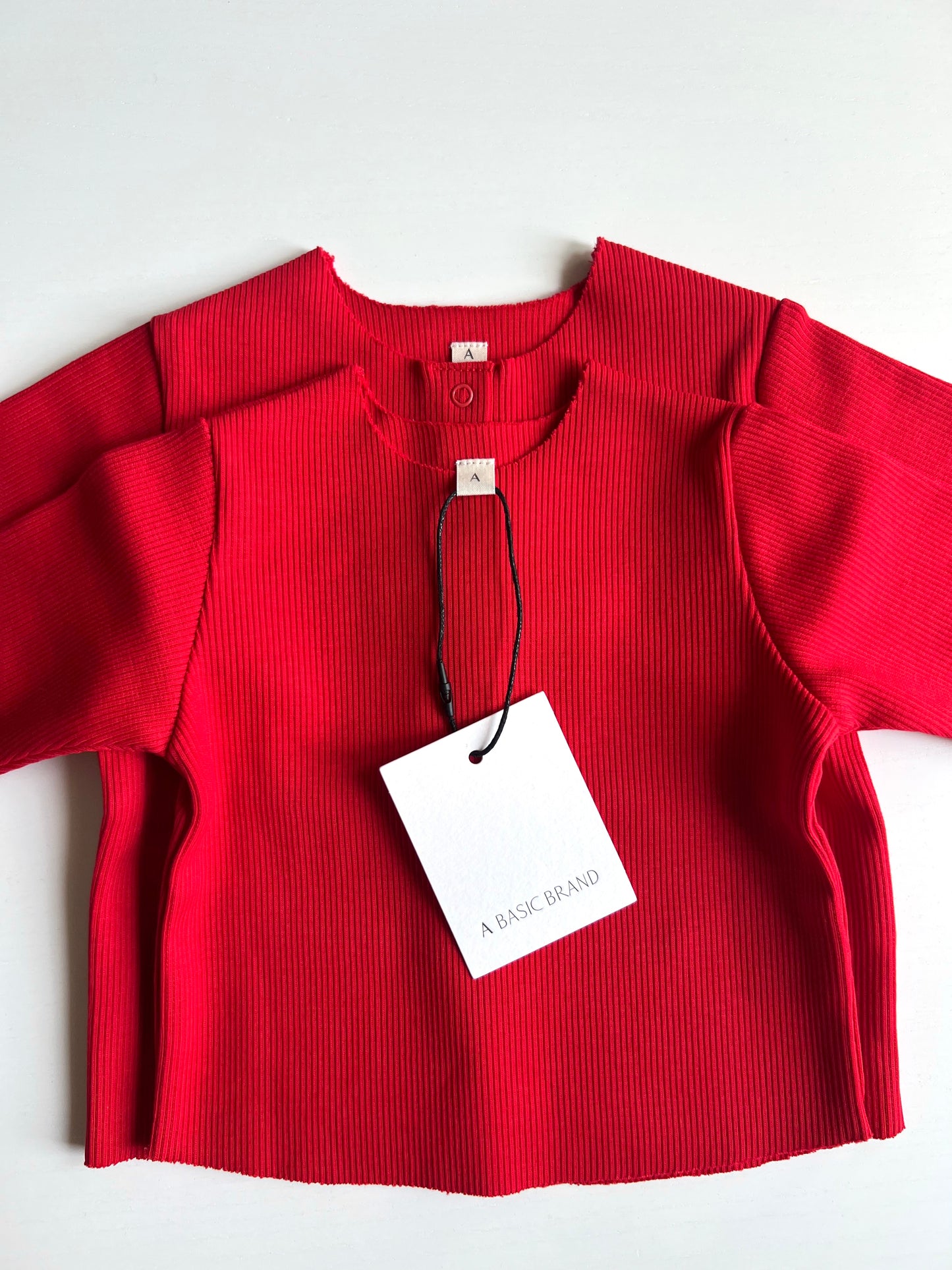 RIB CARDIGAN RED