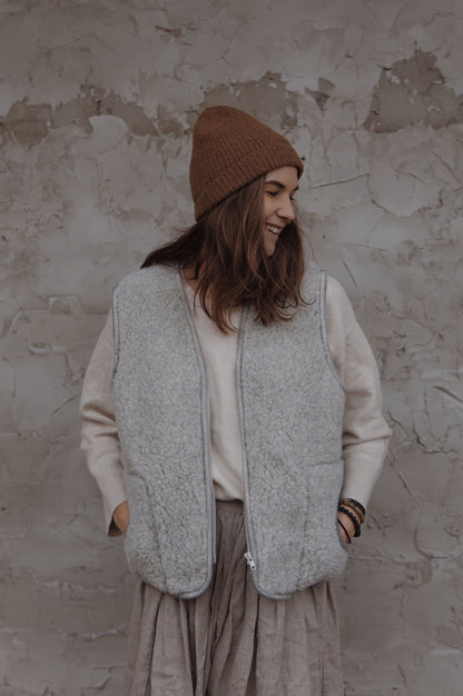 WOMEN'S WOOL VEST WITH LINING