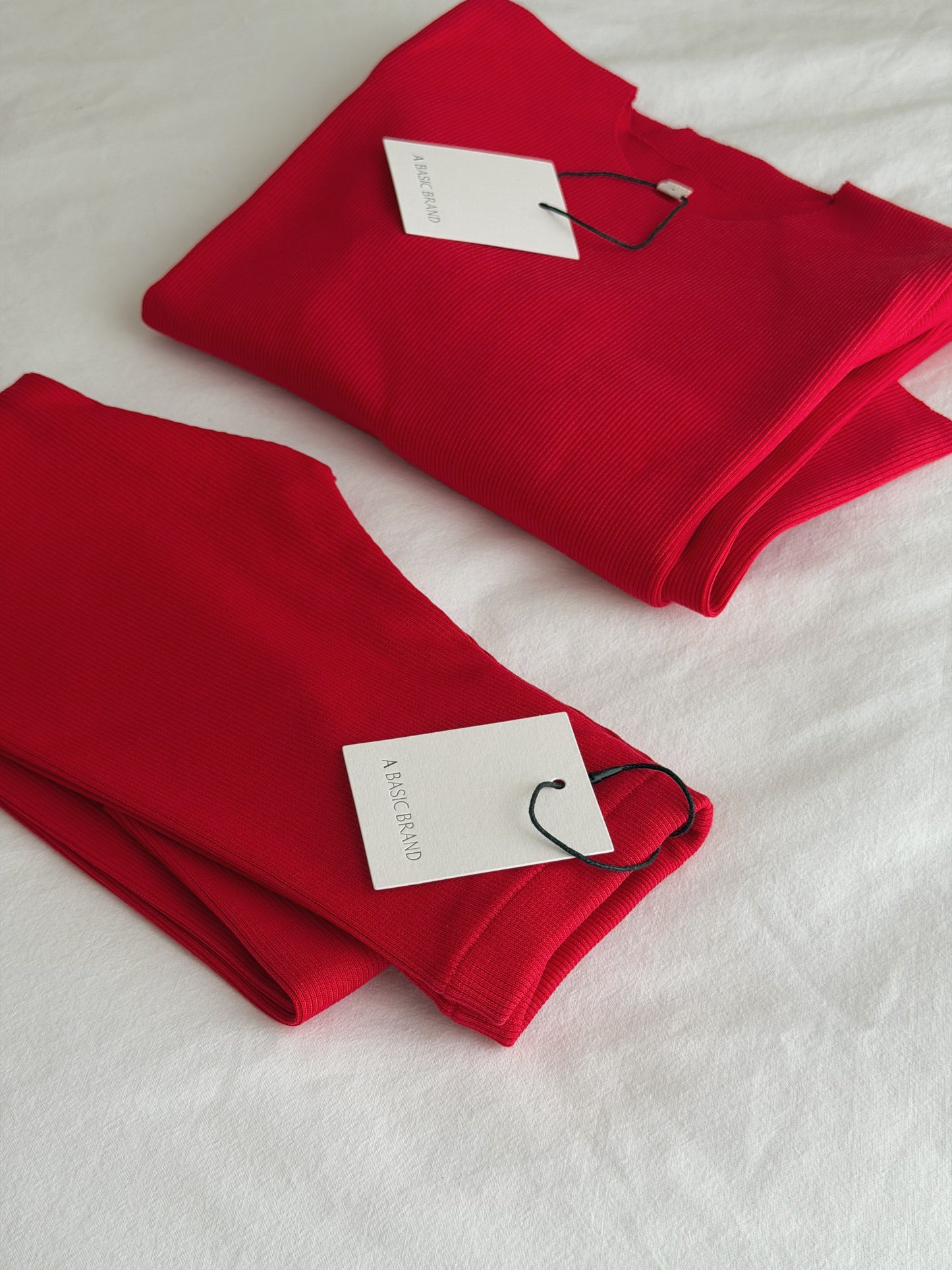 RIB SWEATSHIRT SET RED