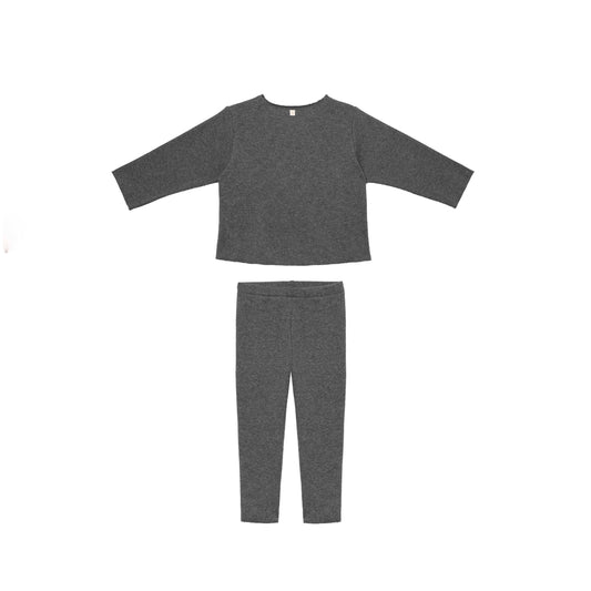 RIB SWEATSHIRT SET DARK GREY