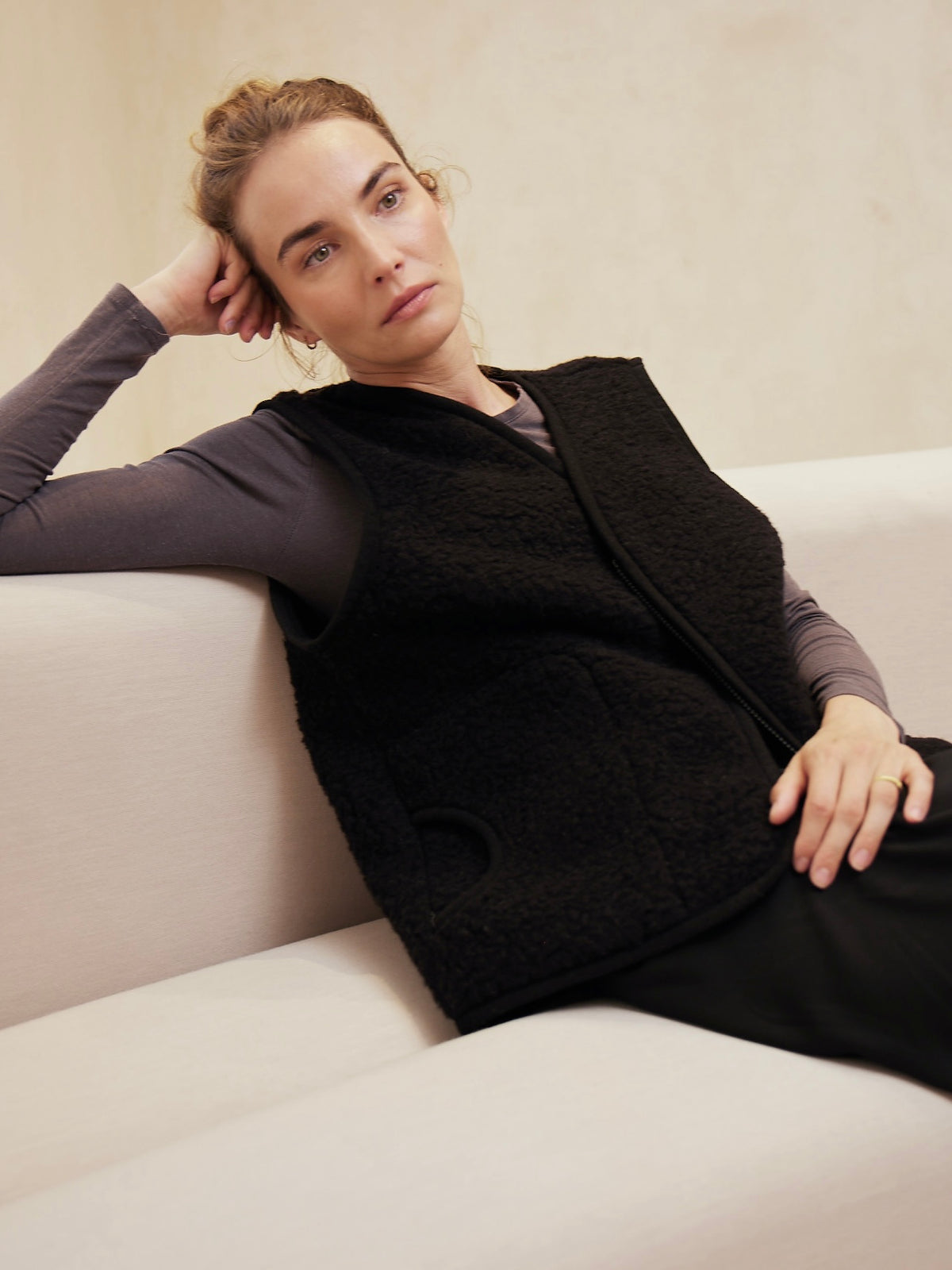 WOMEN'S WOOL VEST WITH LINING